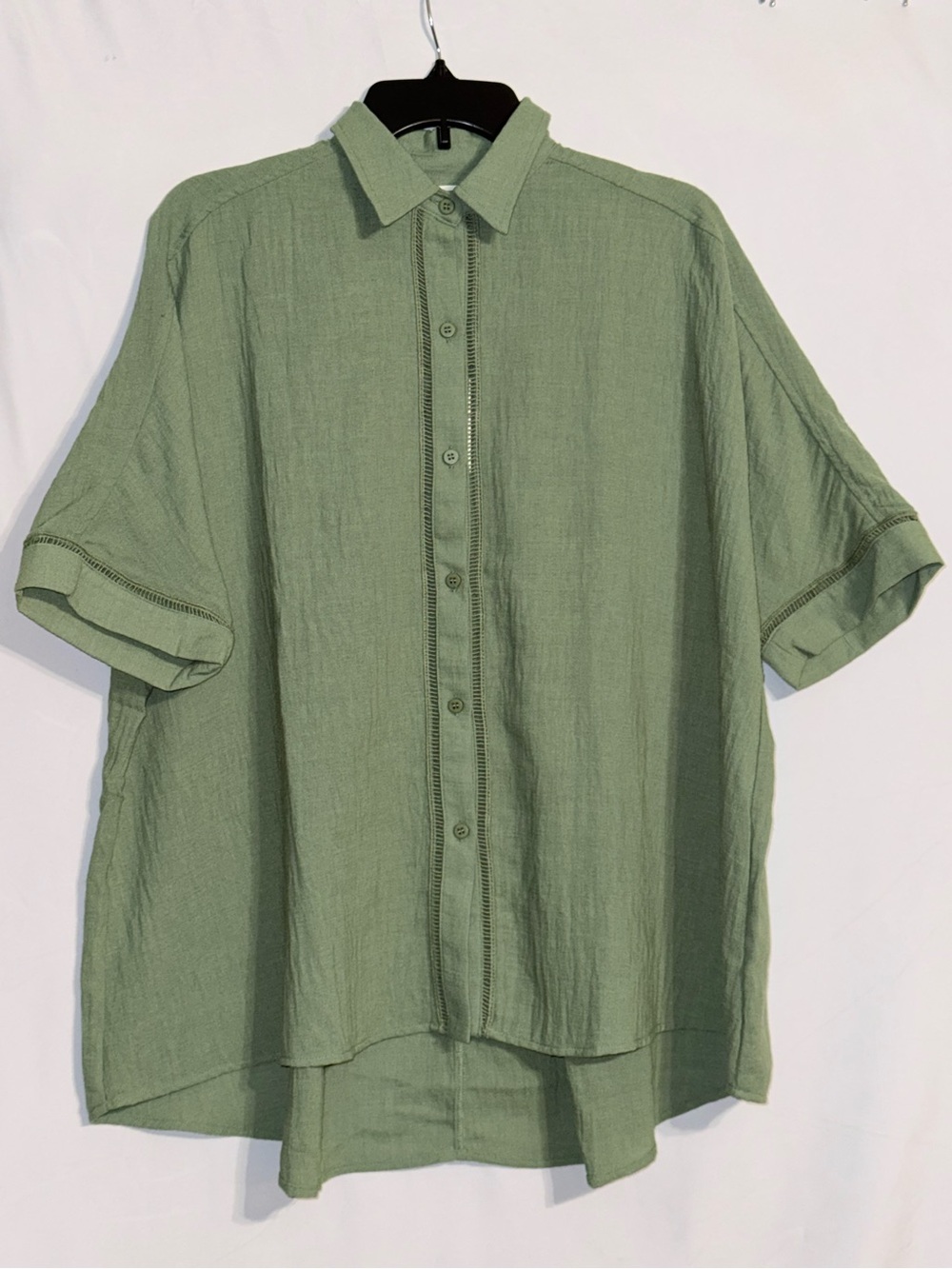 NWT Max Studio London Men’s Green Relaxed Fit Short Sleeve Shirt size Medium